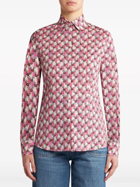 ETRO floral-monogram cotton shirt - Pink