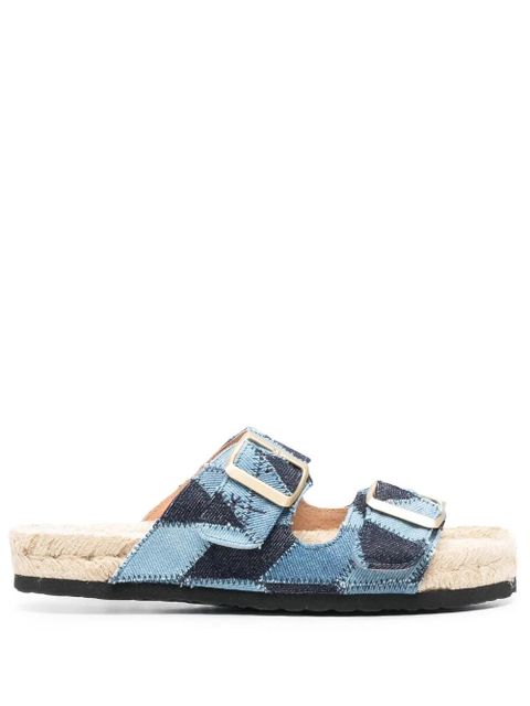 Manebi jeans raffia espadrilles - Blue - zdjęcie produktu nr 1