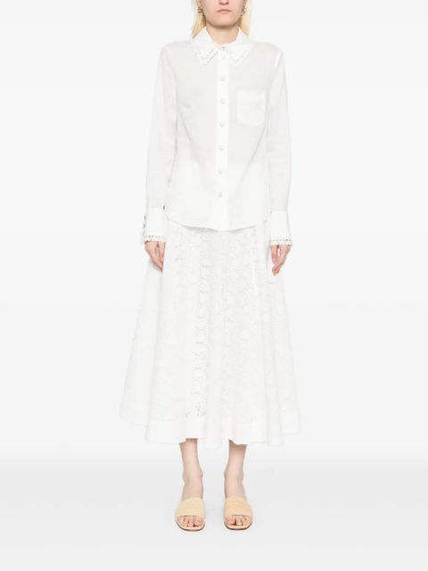 ZIMMERMANN embroidered ramie shirt - White - zdjęcie produktu nr 2