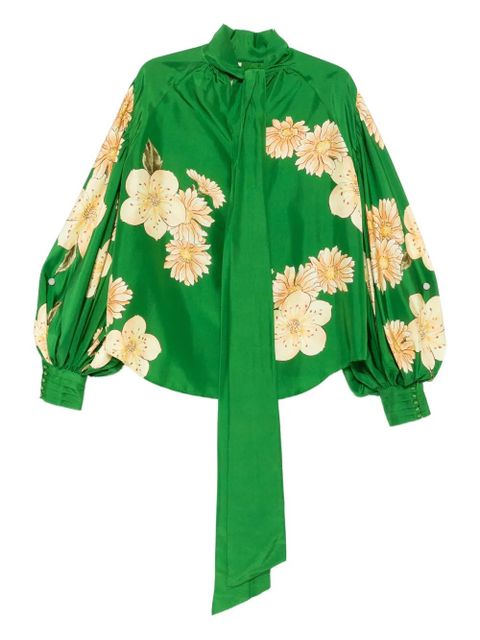 ALEMAIS floral-print balloon-sleeves blouse - Green - zdjęcie produktu nr 1