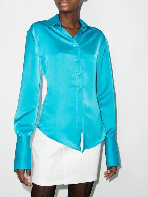 The Attico Lily long-sleeve shirt - Blue