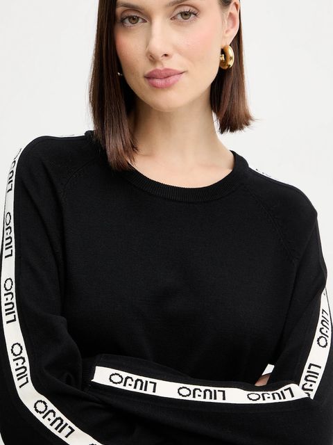 Liu Jo sukienka kolor czarny mini rozkloszowana TF5288.MS63L