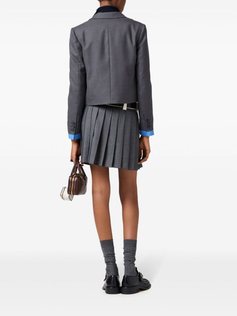 Miu Miu single-breasted cropped blazer - Grey