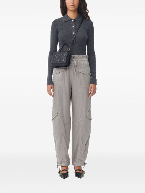 GANNI high-waisted trousers - Grey