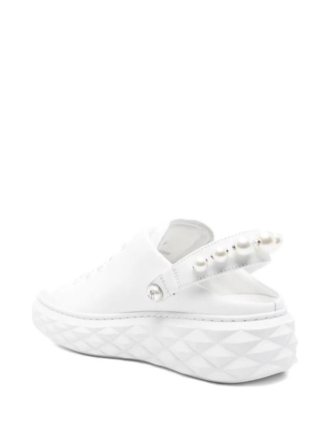 Jimmy Choo 50mm pearl-slingback platform sneakers - White