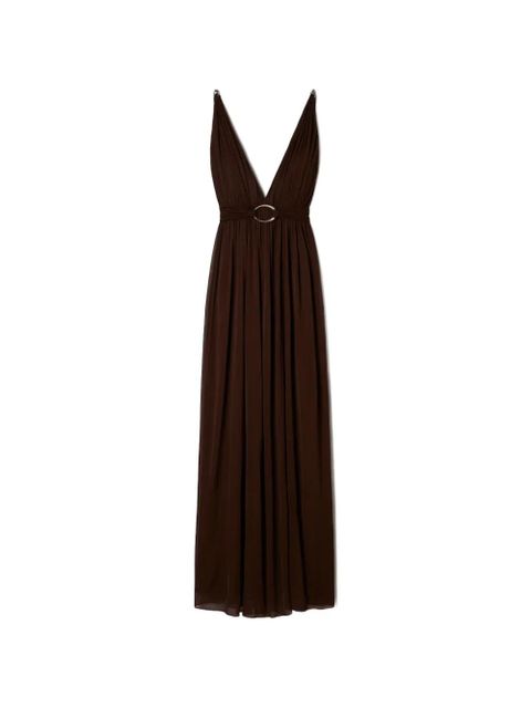 Tory Burch V-neck viscose dress - Brown - zdjęcie produktu nr 1