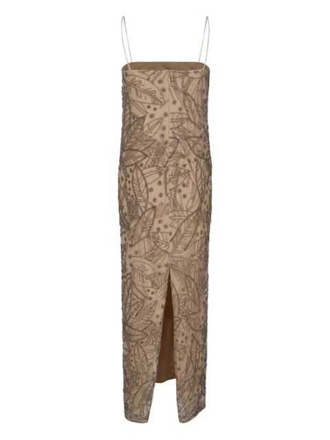 Lauren Ralph Lauren leaf-pattern beaded dress - Brown - zdjęcie produktu nr 2
