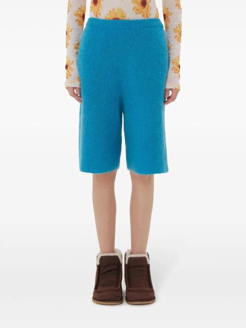 JW Anderson logo-appliqué knit bermuda shorts - Blue