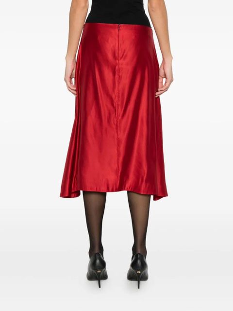KHAITE satin midi skirt - Red