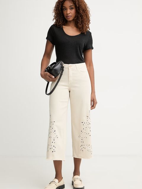 United Colors of Benetton T-shirt damski lniany - zdjęcie produktu nr 1