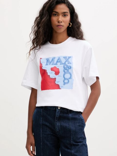 MAX&Co. t-shirt bawełniany damski kolor biały 2528976031200 - zdjęcie produktu nr 1