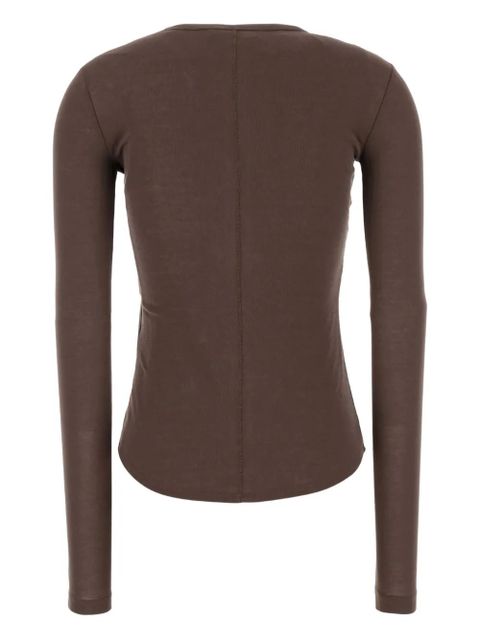 Weekend Max Mara long-sleeved cotton T-shirt - Brown - zdjęcie produktu nr 2
