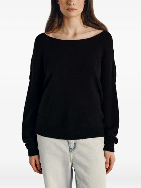 American Vintage Damsville boat-neck ribbed sweater - Black