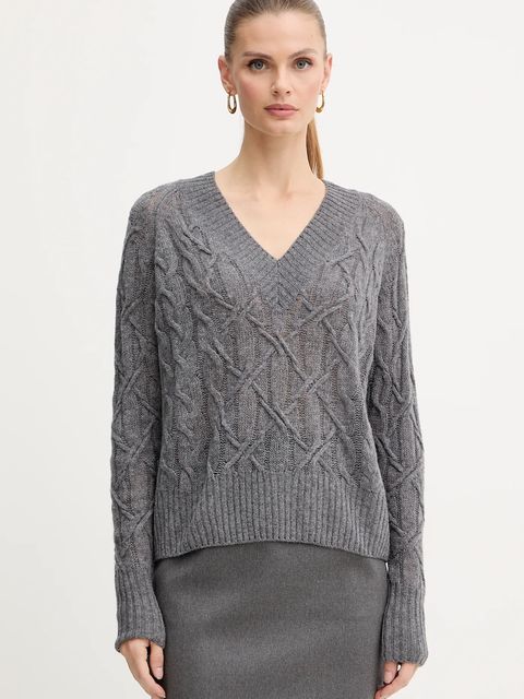 Ermanno Scervino LIFE sweter wełniany damski kolor szary lekki D474M501DGE - zdjęcie produktu nr 1