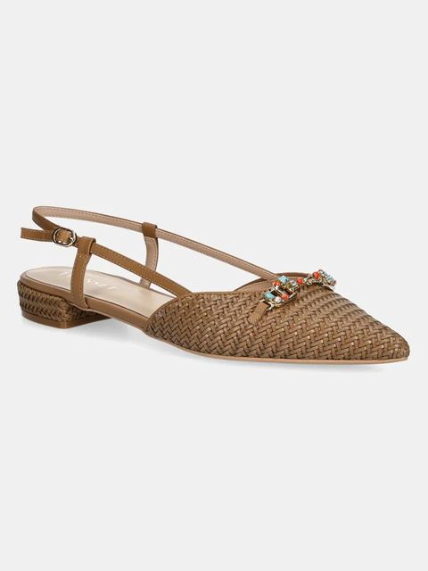 Twinset baleriny kolor brązowy z odkrytą piętą 251TGT052 - zdjęcie produktu nr 1