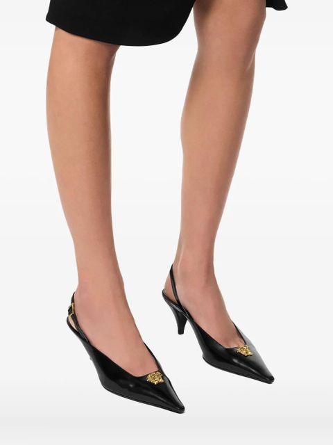 Versace medusa-head pointed-toe mules - Black