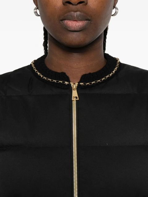 Moncler quilted chain-trimmed puffer jacket - Black