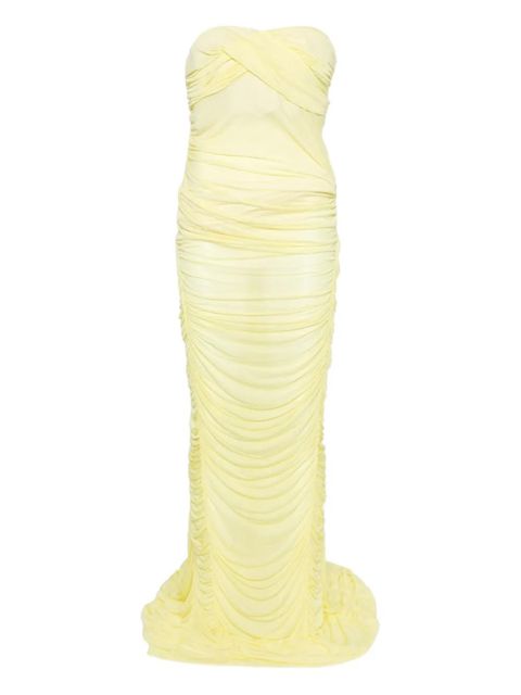 Blumarine strapless ruched maxi dress - Yellow - zdjęcie produktu nr 1
