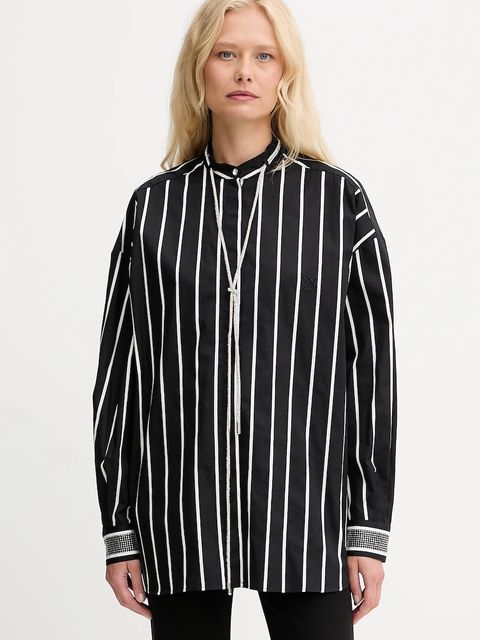 Pinko koszula bawełniana damska kolor czarny relaxed 105606 A2TB - zdjęcie produktu nr 1