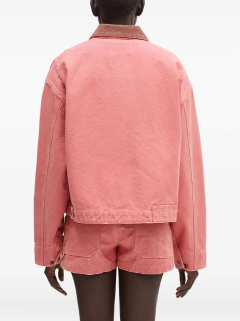 AMBUSH corduroy-collar zip-up jacket - Pink