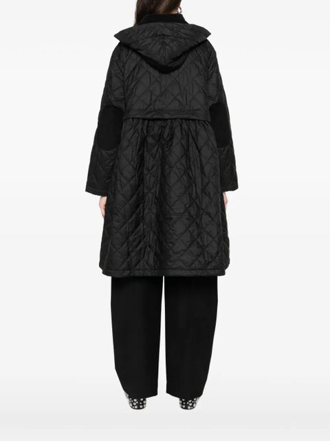 Barbour x Ganni quilted hooded coat - Black