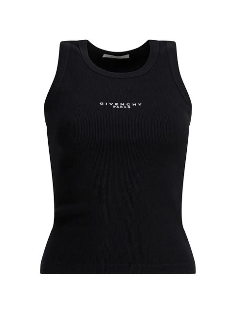 Givenchy slim-fit logo-detail ribbed cotton top - Black - zdjęcie produktu nr 1