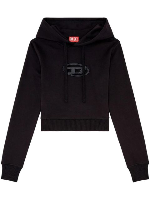 Diesel logo-patch drawstring hoodie - Black - zdjęcie produktu nr 1