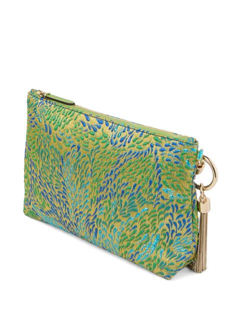 Jimmy Choo Callie jacquard-patterned clutch bag - Green - zdjęcie produktu nr 2