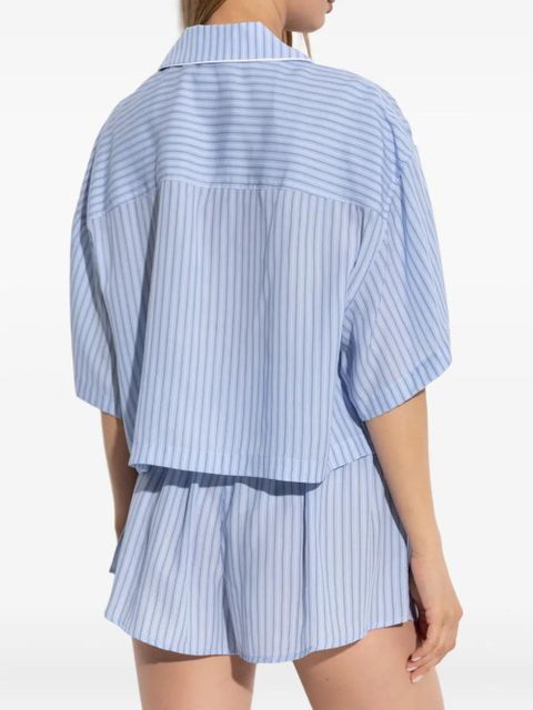 Alexander Wang striped elastic-waist shorts - Blue