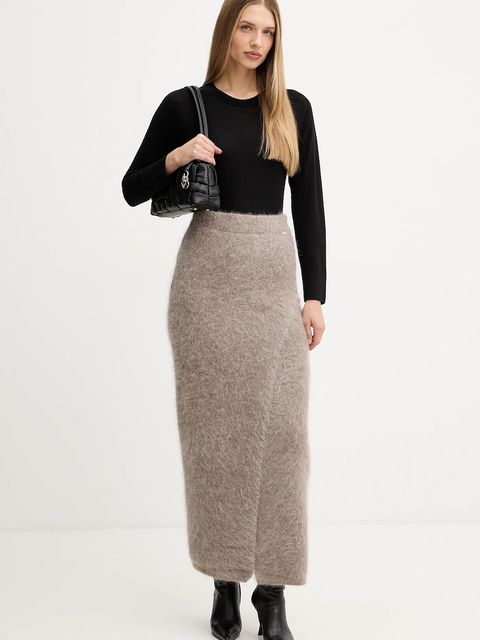 Marciano by Guess spódnica z dodatkiem wełny AGNES kolor beżowy maxi ołówkowa 5BGD02 5794Z - zdjęcie produktu nr 2