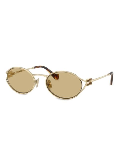 Miu Miu Eyewear oval-frame sunglasses - Gold - zdjęcie produktu nr 2