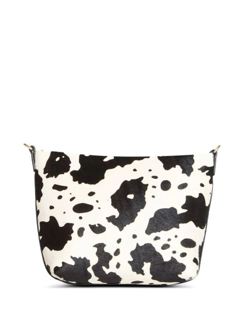 MC2 Saint Barth Aline cow-print leather clutch bag - White