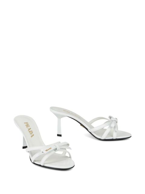 Prada bow-strap heeled sandals - White - zdjęcie produktu nr 2