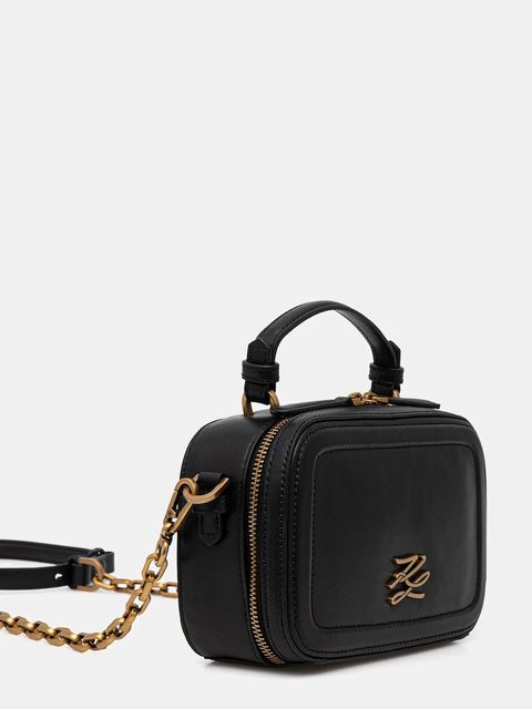 Karl Lagerfeld torebka skórzana K/AUTOGRAPH kolor czarny B1W30269 - zdjęcie produktu nr 2