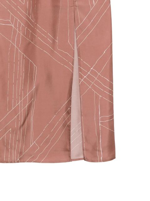 Alysi geometric slit skirt - Pink
