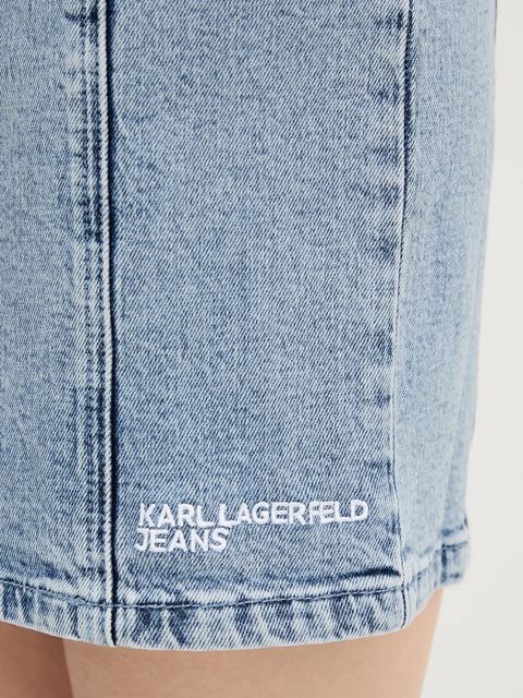 Karl Lagerfeld Jeans sukienka jeansowa kolor niebieski mini dopasowana A3W13016