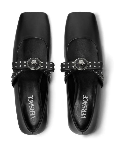 Versace Gianni Ribbon studded ballerina shoes - Black - zdjęcie produktu nr 2