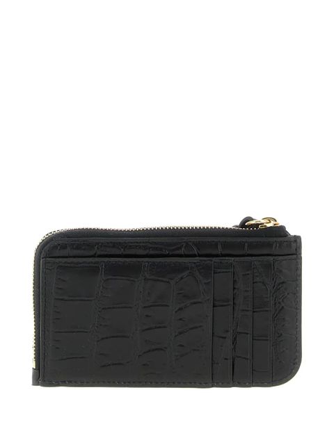 Chloé Alphabet crocodile-effect leather cardholder - Black - zdjęcie produktu nr 2