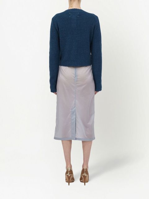 Maison Margiela basket-weave round-neck cardigan - Blue