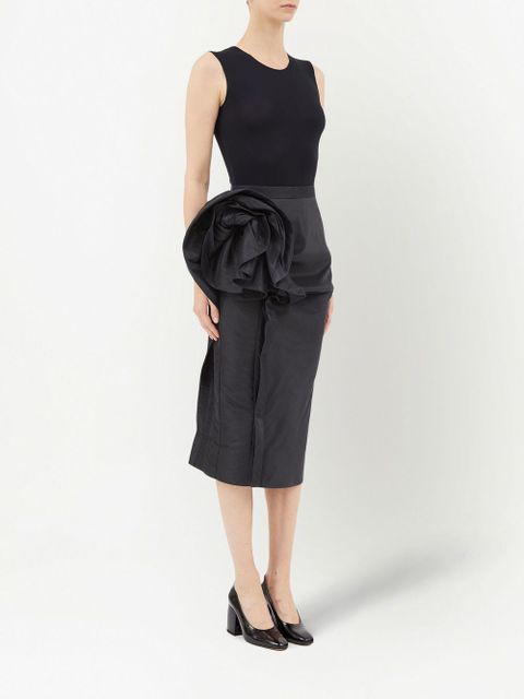 Maison Margiela moiré-effect ruffled midi skirt - Black