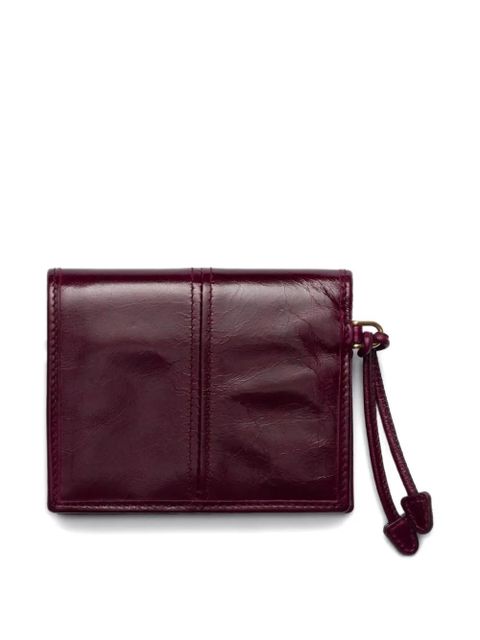 Prada Soft Lux patent-leather logo-plaque wallet - Red