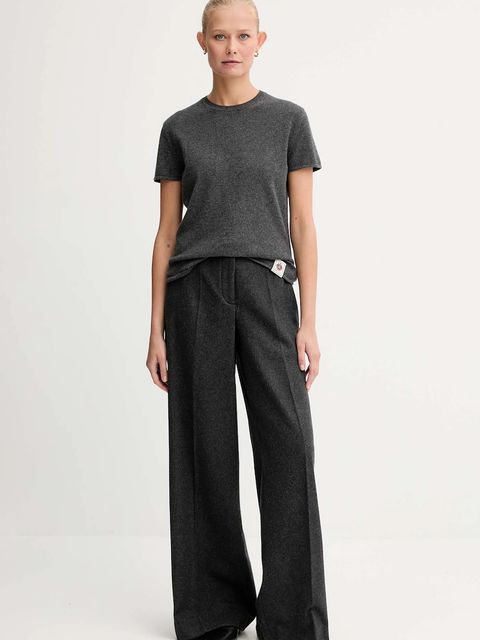 Bally t-shirt kaszmirowy damski kolor szary WKN07A