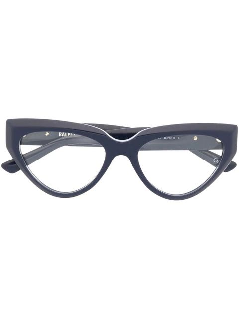 Balenciaga Eyewear logo-engraved cat-eye glasses - Blue - zdjęcie produktu nr 1