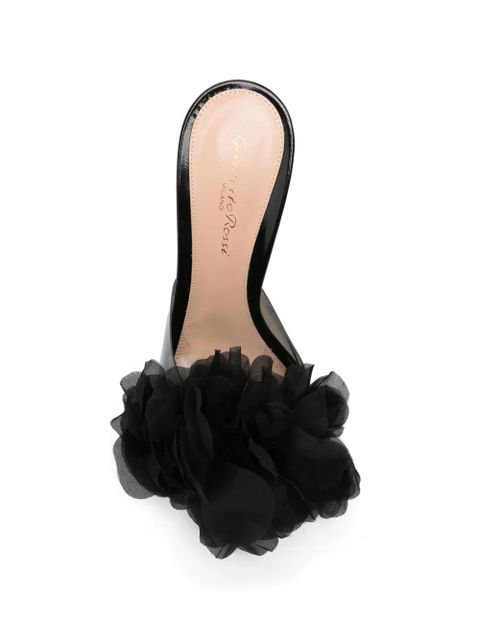 Gianvito Rossi flower-detail heeled sandals - Black