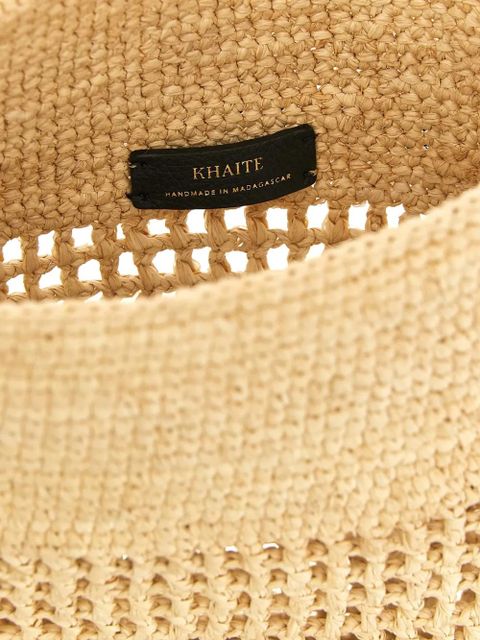 KHAITE small Billie woven-raffia bucket bag - Neutrals