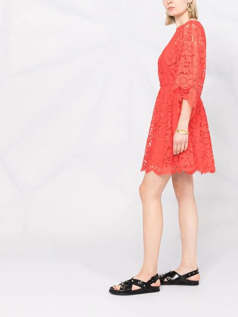 Valentino Garavani wide-sleeve lace dress - Pink