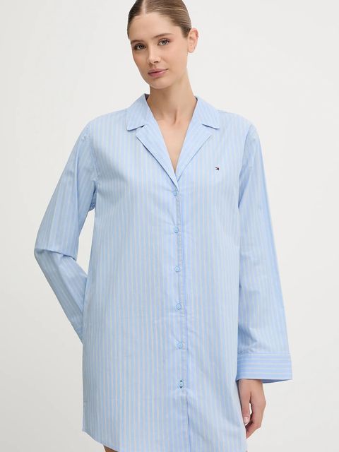 Tommy Hilfiger koszula nocna bawełniana damska kolor niebieski bawełniana UW0UW06082 - zdjęcie produktu nr 1