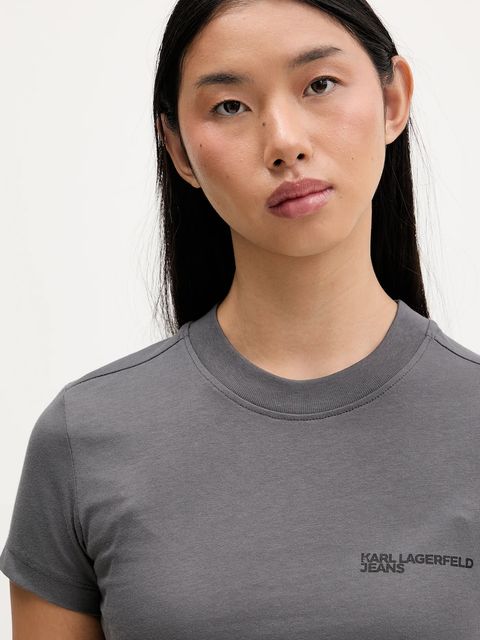 Karl Lagerfeld Jeans t-shirt bawełniany damski kolor szary A1W17004