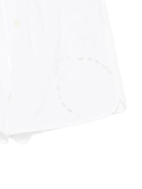 Marine Serre elasticated-waistband shorts - White
