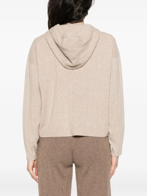 Max Mara ribbed knit hoodie - Neutrals